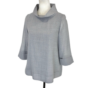 COS grey wool funnel neck top